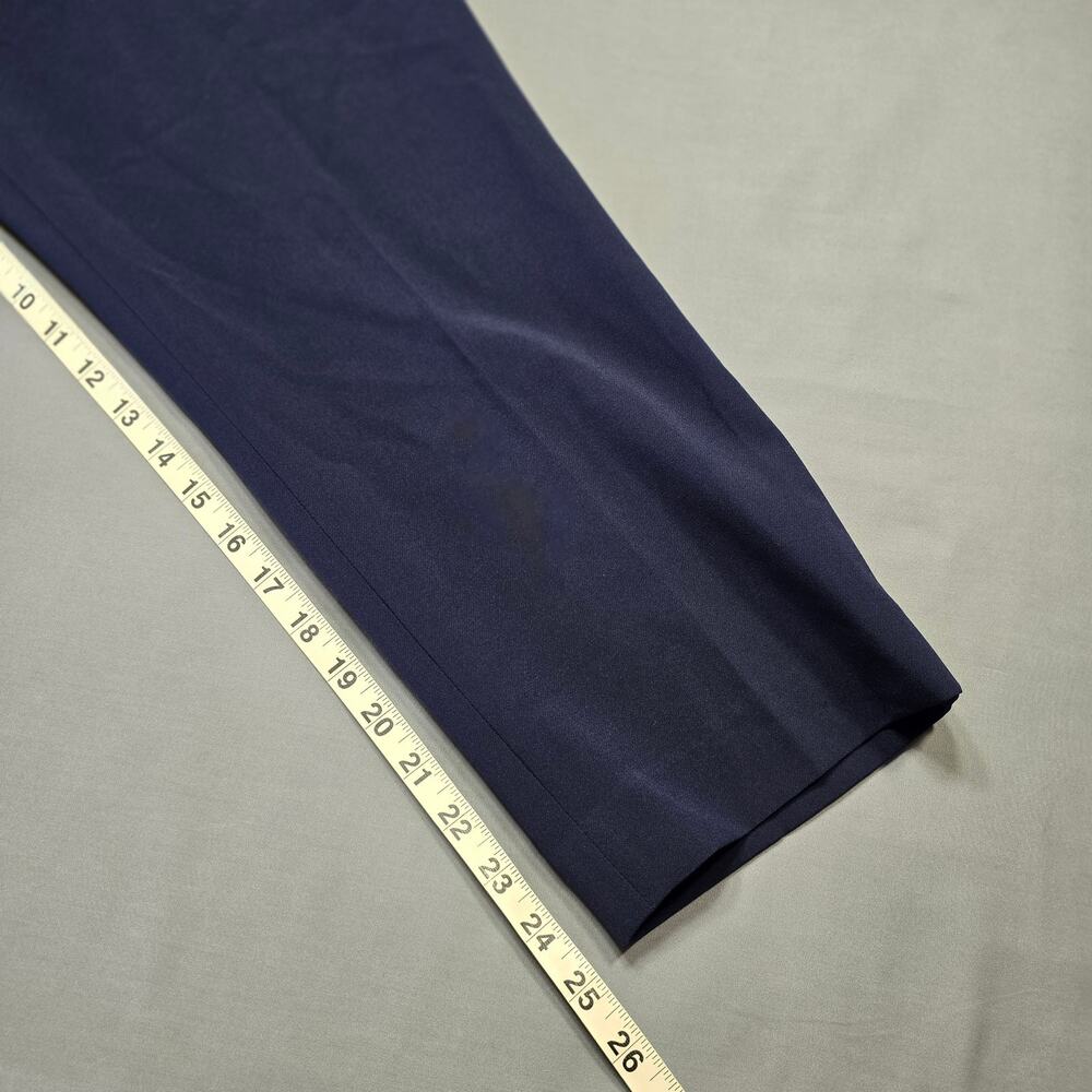 BHFO Blue Pants NEW Stretch Flat Front Straight Trousers Women's Size 10 Petite - Picture 8 of 13